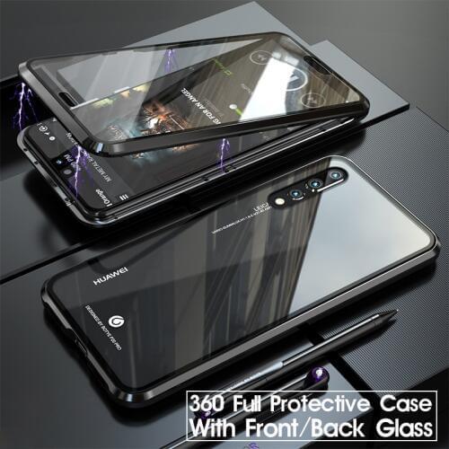 360 Full Body Protective Case For Huawei P20 Pro P20Pro P 20 Magnetic Bumper Front Tempered Glass Film Cover Huawei P20 Pro Case