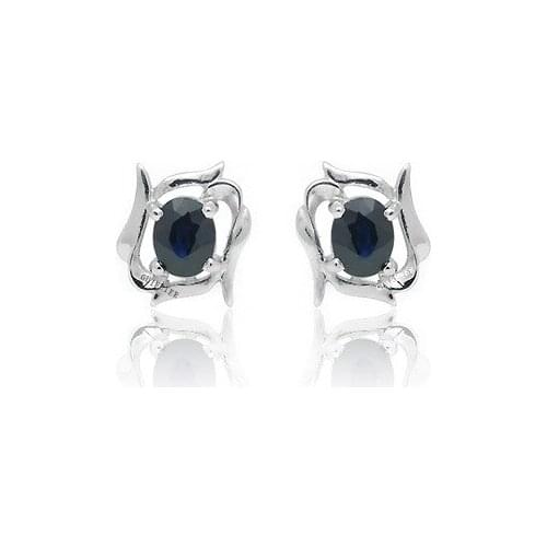 CoLife Jewelry 100% Real 925 Silver Sapphire Earrings 4mm*5mm Natural Sapphire Stud Earrings Gift for Woman