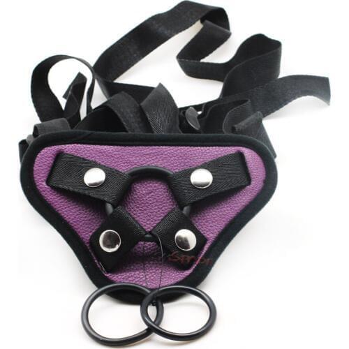Smspade Purple PU strap on Harness for strap on dildo for women lesbian Adjustable underwear strap ons adult sex toys sexy
