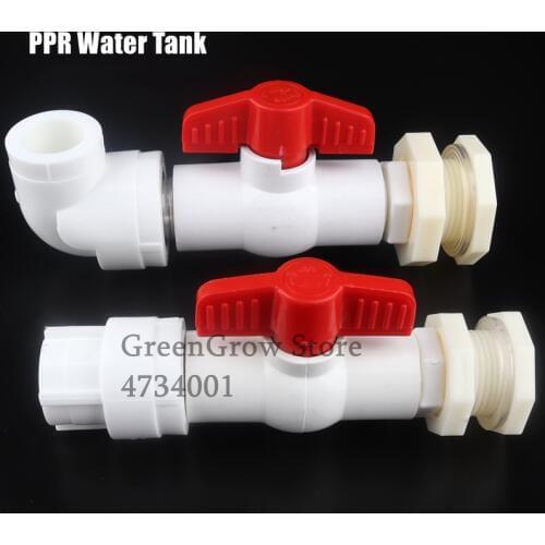 1pc 20 25 32mm 1/2"~1" PPR Water Tank Connectors Aquarium Fish Tank Drainage Intake/Drain Composite ABS Joint Connect PPR Pipe