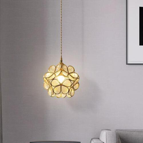 Nordic 1 pcs glass Ball Pendant Lamp copper Flower wedding Lighting Childrens Bedroom pendant light Luxury Dining Room kid Lamp