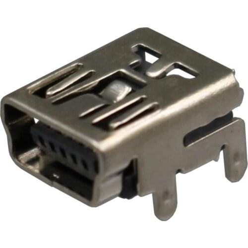 100Pcs Mini USB Type B Female 5Pin Right Angle 90 Degree Dip 4 Legs PCB Socket Connector