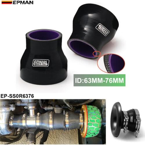 2.48"-3" 63mm-76mm SILICONE HOSE STRAIGHT REDUCER JOINER COUPLING Black For BMW E39 5 Series 1997-2003 EP-SS0R6376