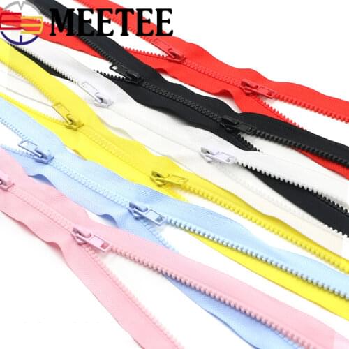 2pcs Meetee 5# Double Open End Zip Resin Zippers 50-200cm Down Jacket /Overcoat Zips Bags Garments Tent Craft Sewing Accessories