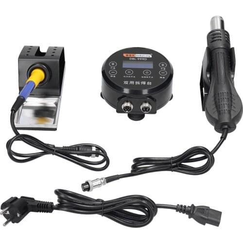 Dual Mode 999D 2 In 1 Hot Air Machine and Soldering Station Digital Display Touching Screen Welding Solder Iron Station