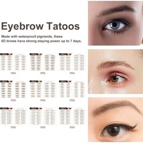 4D Hair Like Eyebrows Makeup Waterproof Eyebrow Tattoo Sticker Long Lasting Natural Fake Eyebrow Stickers Cosmetics 10Pair/Sheet