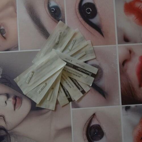 50/100/200/300/400/500pcs Lamina Agulhas Tebori Microblading 17 Pin Hard Needle Blade Permanent Makeup Eyebrow Tattoo Needles