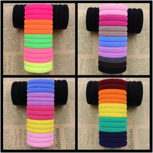 100pcs/lot 40mm Candy Colored Hair Holders High Quality Rubber Bands Hair Elastics Accessories Girl Women Tie Gum (Mix Colors)