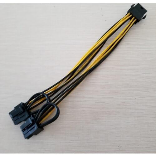 CPU 8pin Female to dual PCI-E PCI Express 8p ( 6+2 pin ) Male power cable 18AWG wire for graphics card BTC Miner 20cm