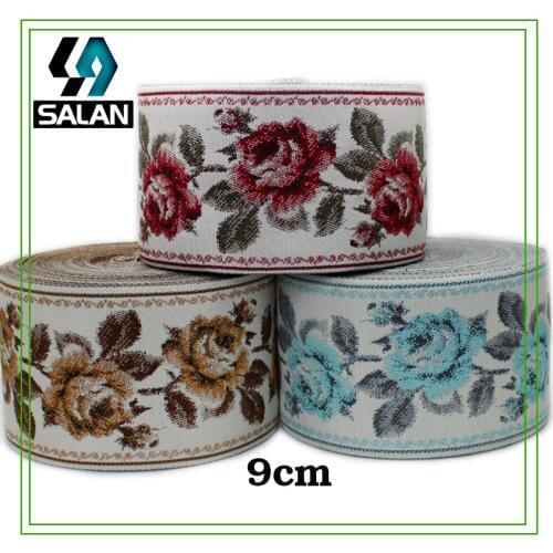 9cm new three - color jacquard ribbon cotton embroidery lace retro curtains exquisite tablecloth lace accessories