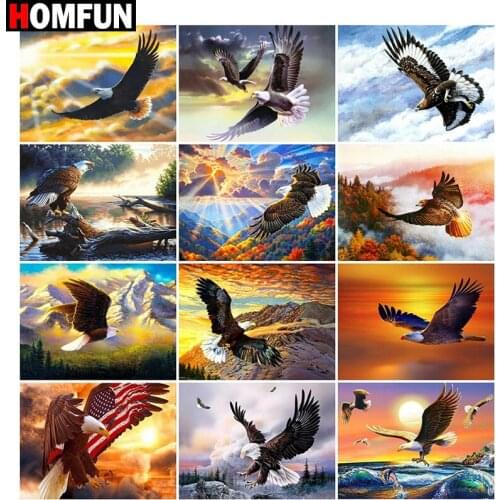 HOMFUN Diamond Painting Full Square/Round Drill 5D DIY "Animal eagle landscape" Daimond Embroidery Rhinestone Cross Stitch Decor