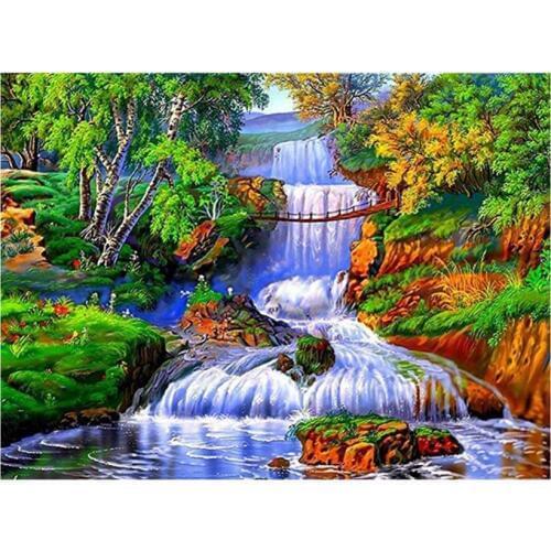 Full Round/square Diamond Painting "Nature forest waterfall"5D Diy Diamond Embroidery Rhinestones craft Home Decor new WG157