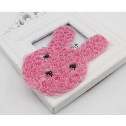 10pcs Chiffon Rosettes Bunny Applique For DIY Newborn Baby Jumpsuit Rompers Clothing Making Sewing Dress Crafting Accessories