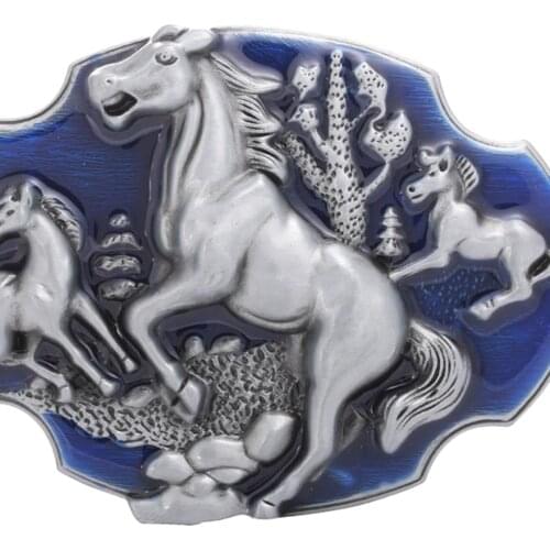 Running Horse Steed Carved Animals Retro Belt Buckle Western Cowboy Jeans Buckle