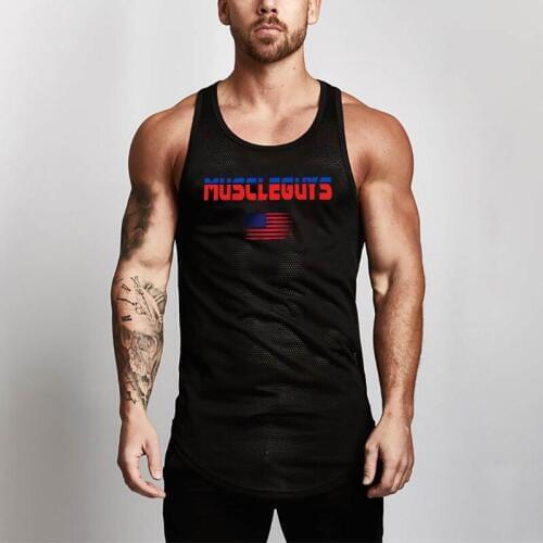 Brand 2021 Mesh Tank Top Men Fashion Trend Sleeveless Vest Fitness Bodybuilding Waistcoat Mens Sportswear Clothes Man Top Tank
