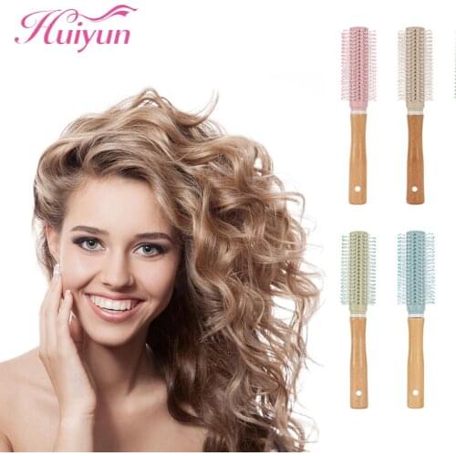 Huiyun Wooden 24 Rows Comb Teeth Massage Detangling Straight Curly Hairbrush Scalp Care Wheat Straw Hair Accessories Baber Combs