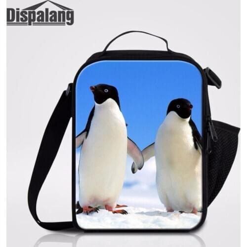 Dispalang Newest Cooler Lunch Bag For Children School Penguin Pattern Girls Boys Lunch Box Small Picnic Bag Thermal Meal Package
