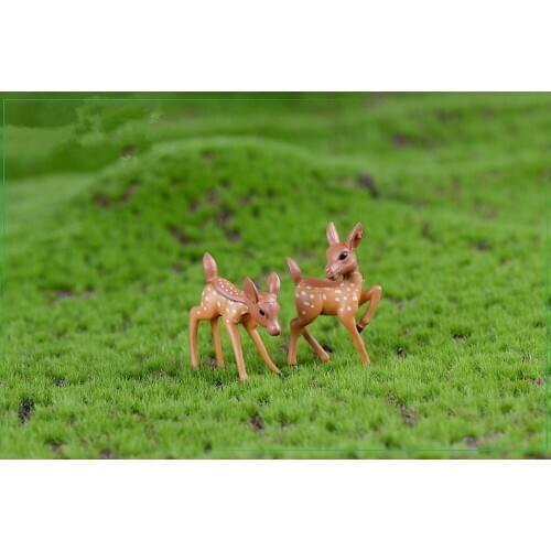 Artificial Mini Sika Deer Giraffe Fairy Garden Miniatures Gnomes Moss Terrariums Resin Crafts Figurines garden Home Decoration