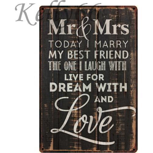[ Kelly66 ] Marry Love Dream Warm Vintage Metal Poster Home Decor Pub Wall Art Painting 20*30 CM Size y-1136