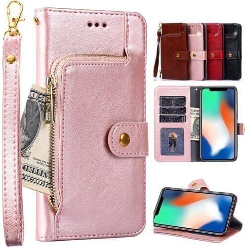 Zipper Wallet Leather Case For Samsung Galaxy J2 J3 J4 J5 J6 J7 Pro J8 2018 2017 2016 2015 Plus Prime j7 Duo j4 Core Cover Nxt