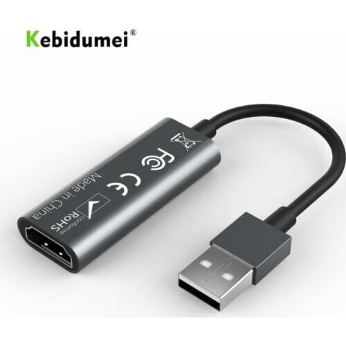 Kebidumei Mini 4K USB 2.0 HDMI-compatible Video Capture Card Computer Game Live Streaming Broadcast TV Card Grabber Record Box