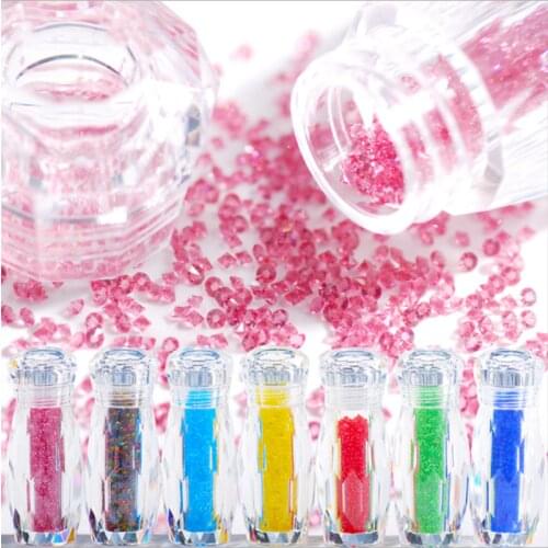 1 Bottle Different Color Mini Caviar Beads Tiny Micro Crystal Rhinestones Nail Swarovsky Glass Colorful 3D Nail Art Decorations