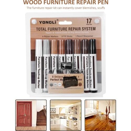 Furniture Touch Up Kit Set Markers Filler Sticks Wood Scratches Restore Scratch Patch Timber Paint Pen Wood Appropriate