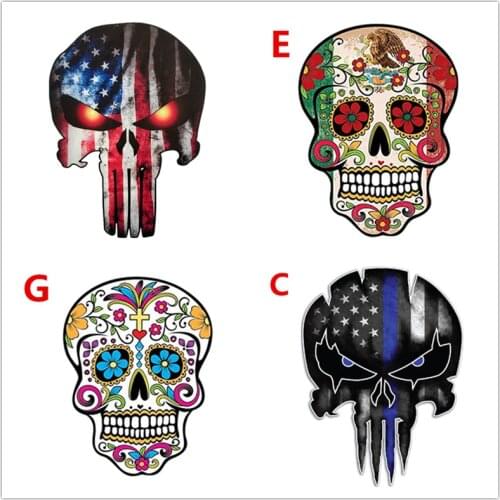 Car Stickers Mexico Skulls Funny Creative Decoration Relective For Trunk Windshield Fuel Tank Tap Auto Tuning Styling D20
