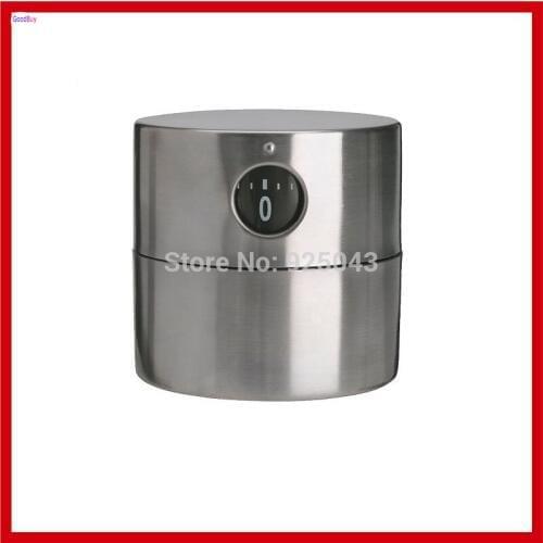 New Stainless Cylinder Shape Mechanical Food Baking Cooking Kitchen Timer 60 Minutes Timer Reminder Alarm