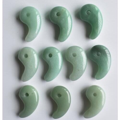 Wholesale 10pcs/lot 2020 New fashion natural green aventurine magatama charm stone pendants for jewelry marking free shippin