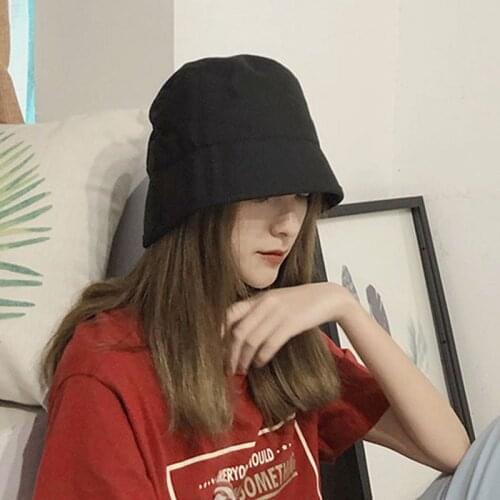 Soft Cotton Women Men Caps Bucket Hat Solid Color Girls Panama Hat Spring Casual Men Fisherman Hat