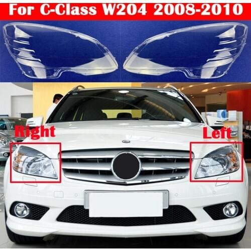 For Mercedes-Benz C-Class W204 2008-2010 C180 C200 C260 C280 C300 200k 180k Car Front Headlight Cover Glass Lens Caps Shell