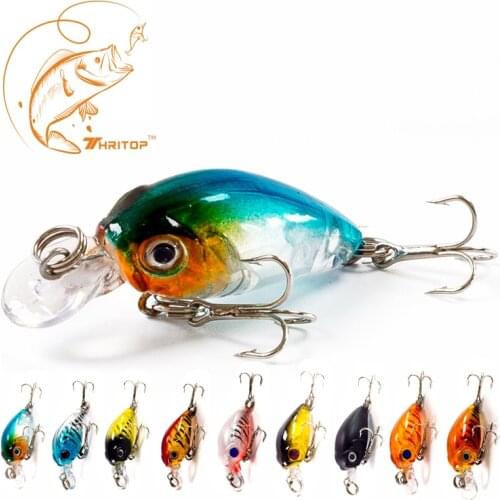 Thritop Crankbait Cute Fishing Lure High Quality Hook 45mm 4g with 9 Different Colors for Options TP005 Hard Artificial Bait