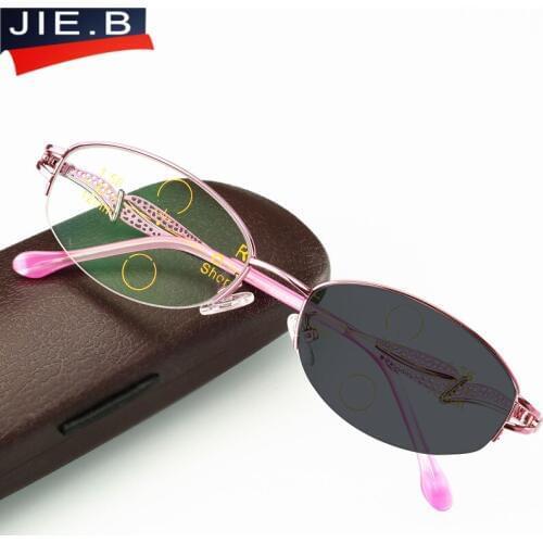 Progressive Smart Progressive Multifocal Reading Glasses Women Automatic zoom near and far Multifunction glasses Bifocal Eyewear