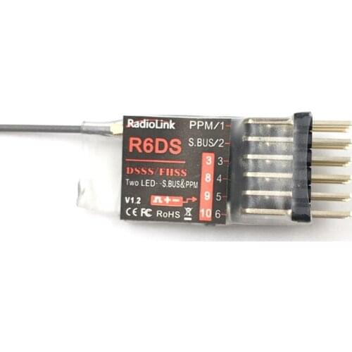 Radiolink R6DS 2.4G 6CH PPM PWM SBUS DSSS/FHSS Receiver Compatible AT9 AT9S AT10 AT10II Transmitter (Upgraded R6D)