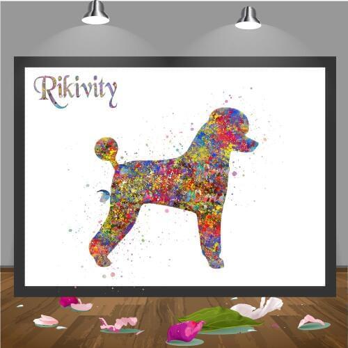 Rikivity Basic Standard Poodle canvas painting Dog Posters Prints wall art Pictures living room Home Decor wall hanging