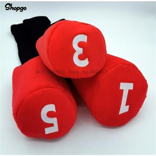 SHOPGO Red 135 Golf Woods Headcovers For Driver Fairway Woods 3pcs/lot Club Covers Novelty Gift