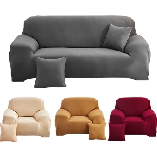 Solid Color Sofa Slipcover Elastic Sofa Covers for Living Room Funda Sofa Chair Couch Cover Home Decor 1/2/3/4-Seater