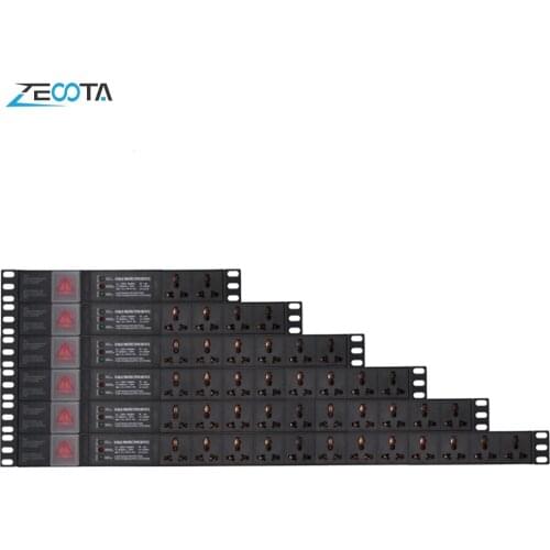 PDU Power Strip Distribution Unit Surge Protector Cabinet Plug Extension Socket Universal Outlets Lightning Protection Switch