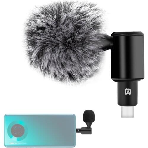 PULUZ USB-C / Type-C Mobile Phone Omnidirectional Condenser Adjustable Microphone For Mobile Phone Portable Microphone Accessory