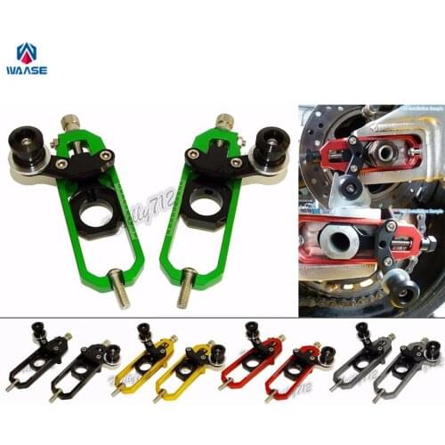 Waase CNC Aluminum Chain Adjusters with Spool Tensioners Catena For Kawasaki Ninja ZX-10R ZX10R 2011 2012 2013 2014 2015 2016