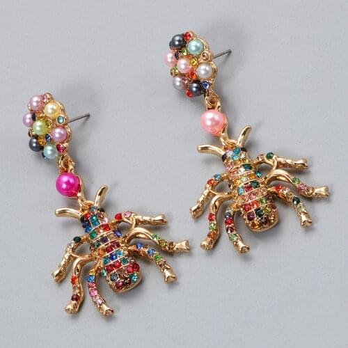 YaYi Jewelry Fashion Bohemia Multi Glass Crystal Rhinestone Dangle Women Hook Eardrop Wear Ear Band Tassel Insects Earrings
