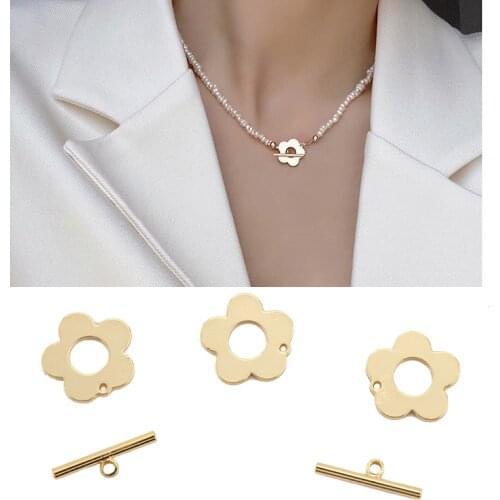 OT Clasps for Jewelry Making Supplies Gold Buckle Button Accessories Findings Diy Necklace Copper Metal Wholesale Lots Bulk