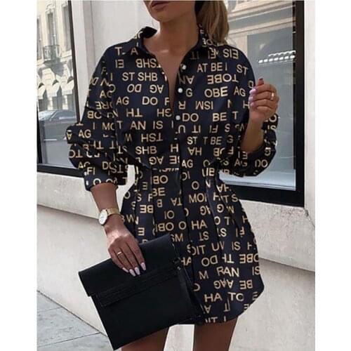 Blusa Zanzea Korean Polyester Womens Shirt Letter Printing Waist 2020 New Hot Sale Turn-down Collar Long Sleeve Full White