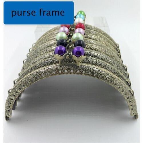 12.5cm women vintage knurling purse frame lace edge DIY coin bag making metal clasp colorful ball kiss buckle 10pcs wholesale