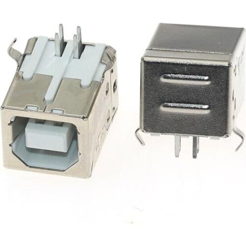 10 pcs/lotUSB female socket Type B interface 4-pin DIP 12V 0.1A USB cold press port Jack Sockect electrical terminal tail plug