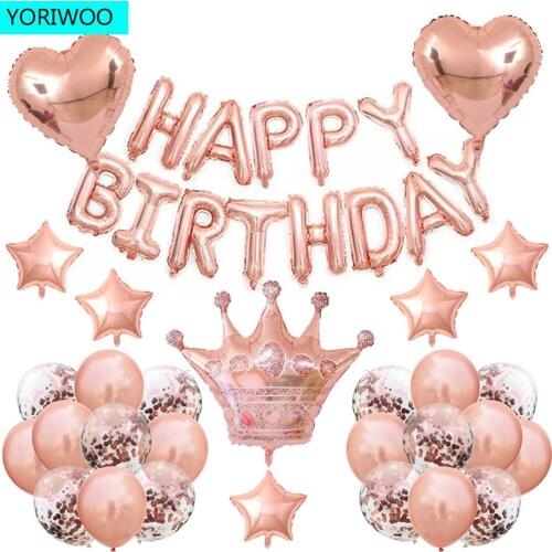 31pcs Happy Birthday Balloon Wedding Balloons Air Helium Globos Baby Shower Boy Girl 1st Baloons Birthday Party Decorations Kids