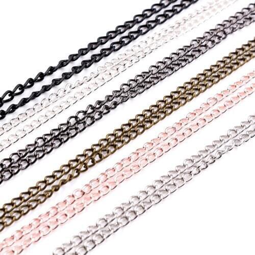 5pcs/Lot 4*3mm Length 70CM 6 Colors Plated With Lobster Clasp Necklace Connector For Charms Cameo Cabochon Base and Tray