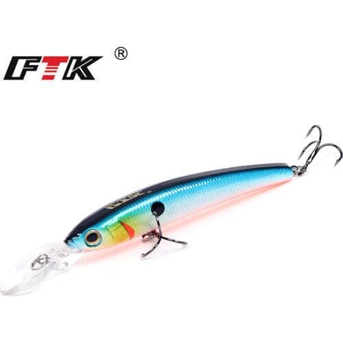 FTK 7g 3D eyes Sinking Minnow Hard Fishing Lures wobbers 8cm Swimbait Artificial Fishing Bait Bass Jerkbait Crankbait Japan