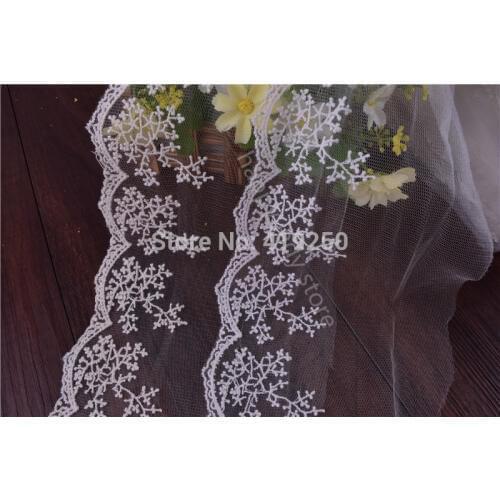 70yards 13m Black/white/ivory cotton Mesh embroidery lace Trim